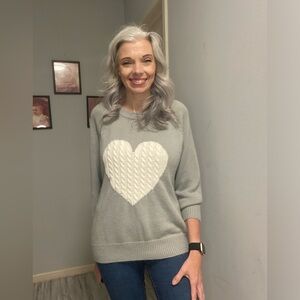 Amazon fashion small grey heart sweater